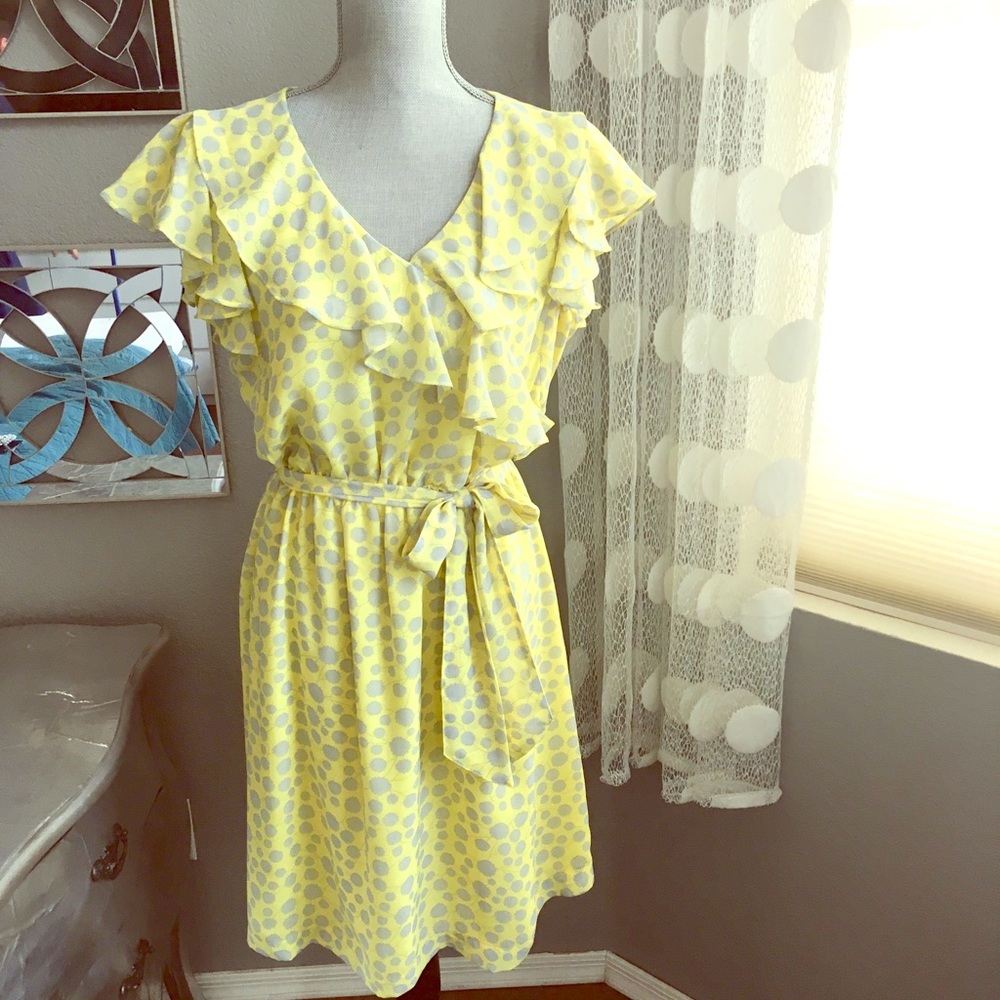 Downeast Yellow Ruffles dress